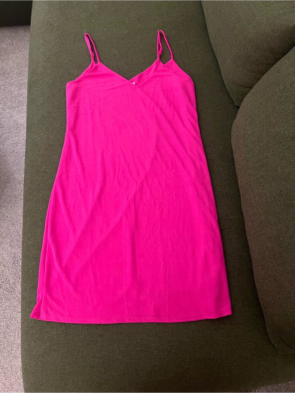 Women's Hot Pink Slip Dress - Lightweight Camisole Nightdress